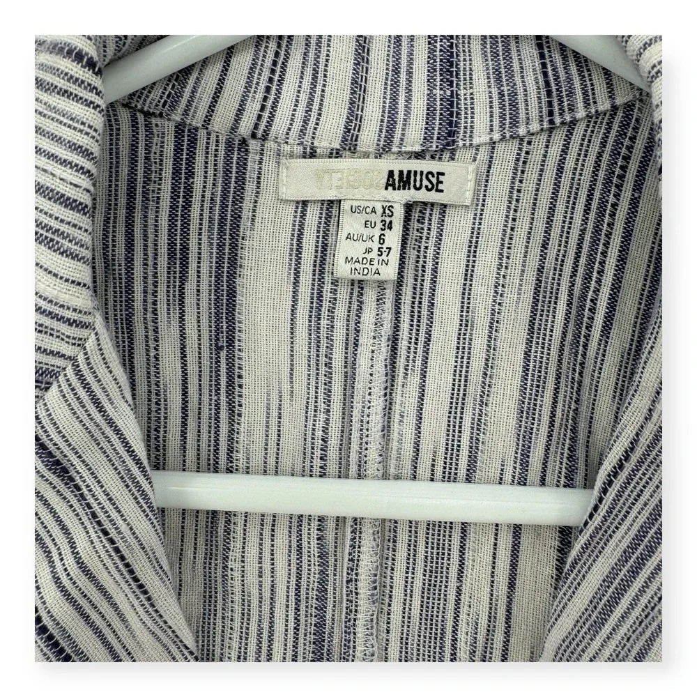 NWT Amuse Society Jacket Womens Size XS Lightweight Cotton‎ Blazer Striped