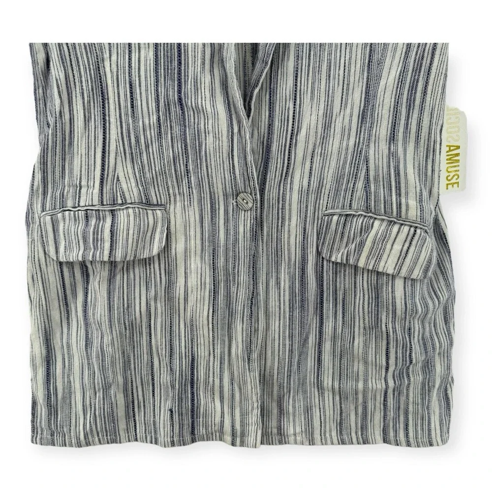 NWT Amuse Society Jacket Womens Size XS Lightweight Cotton‎ Blazer Striped