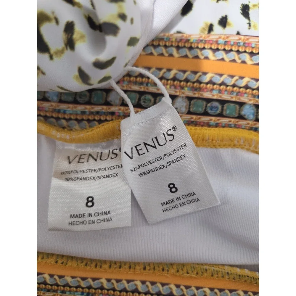 VENUS Women's Size 8 Tropical Animal Print Halter Bikini Swimsuit 2-Piece Set