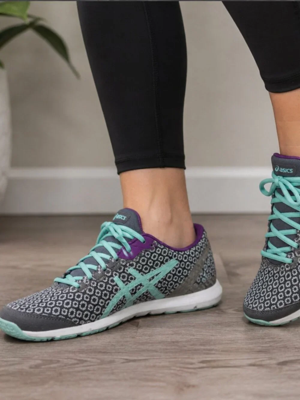 ASICS MetroLyte Women’s Size 10 Gray Teal Purple Running Sneakers Q481N Lightwei