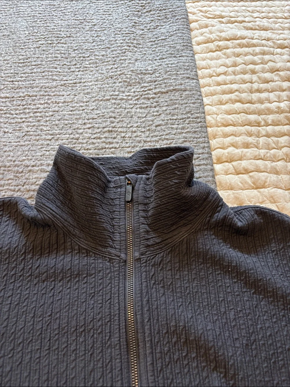 Lululemon Textured Black Zip-Front Cropped Jacket