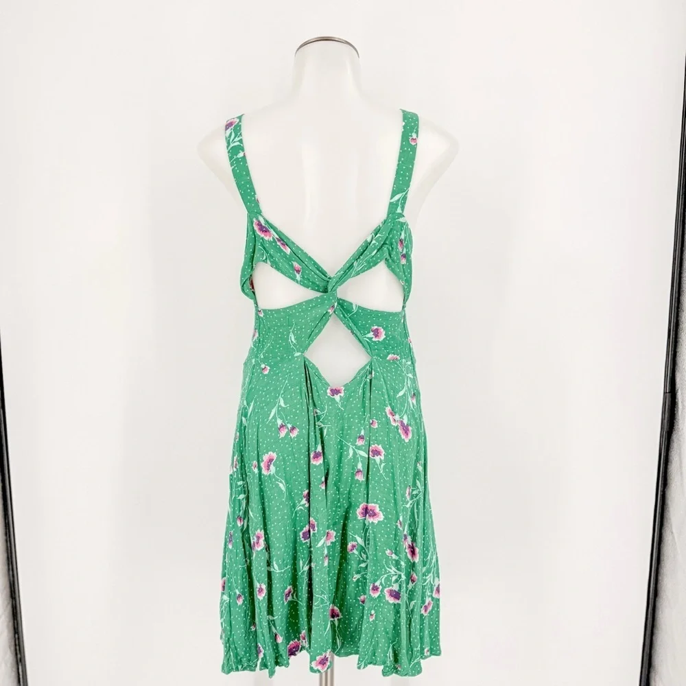 Free People Teal and Pink Floral Mini Dress