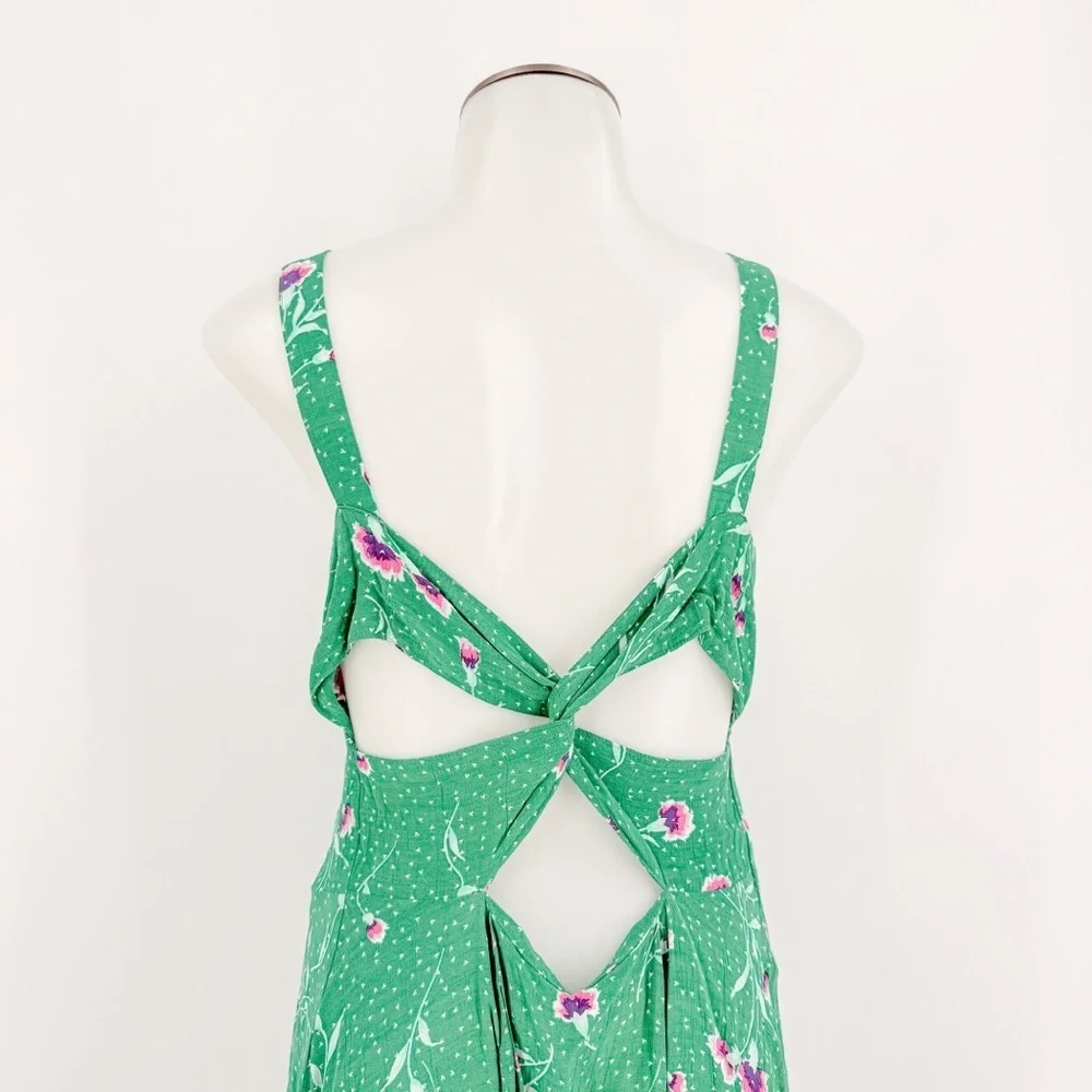 Free People Teal and Pink Floral Mini Dress