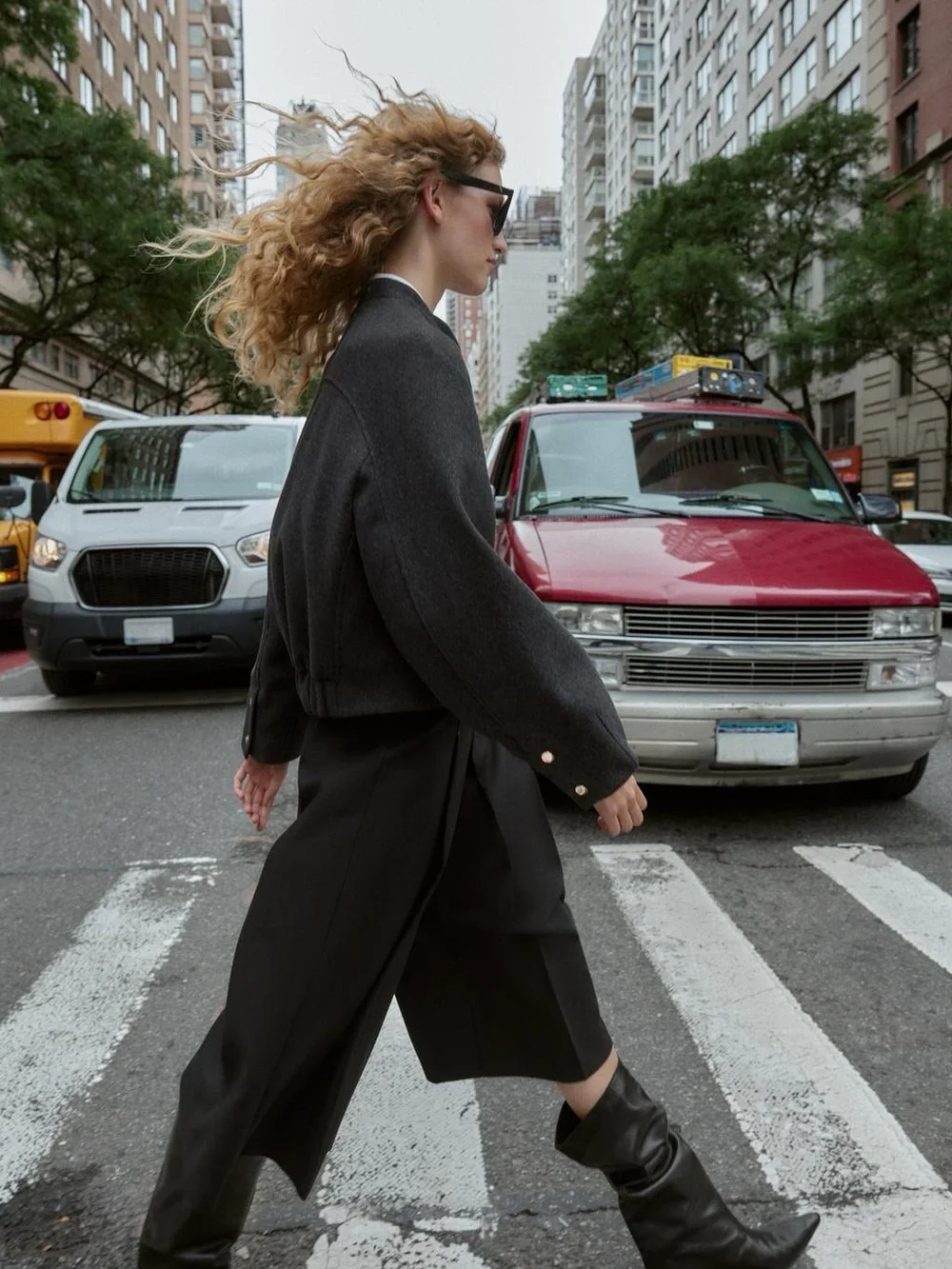 ZARA Soft Charcoal Bomber Jacket, Elastic Hem