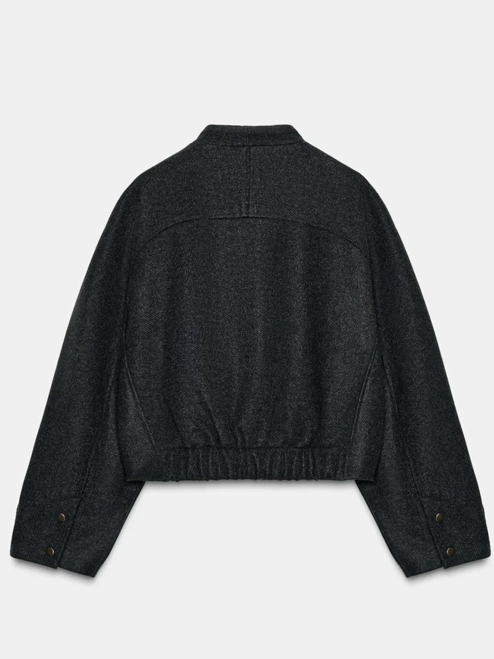 ZARA Soft Charcoal Bomber Jacket, Elastic Hem