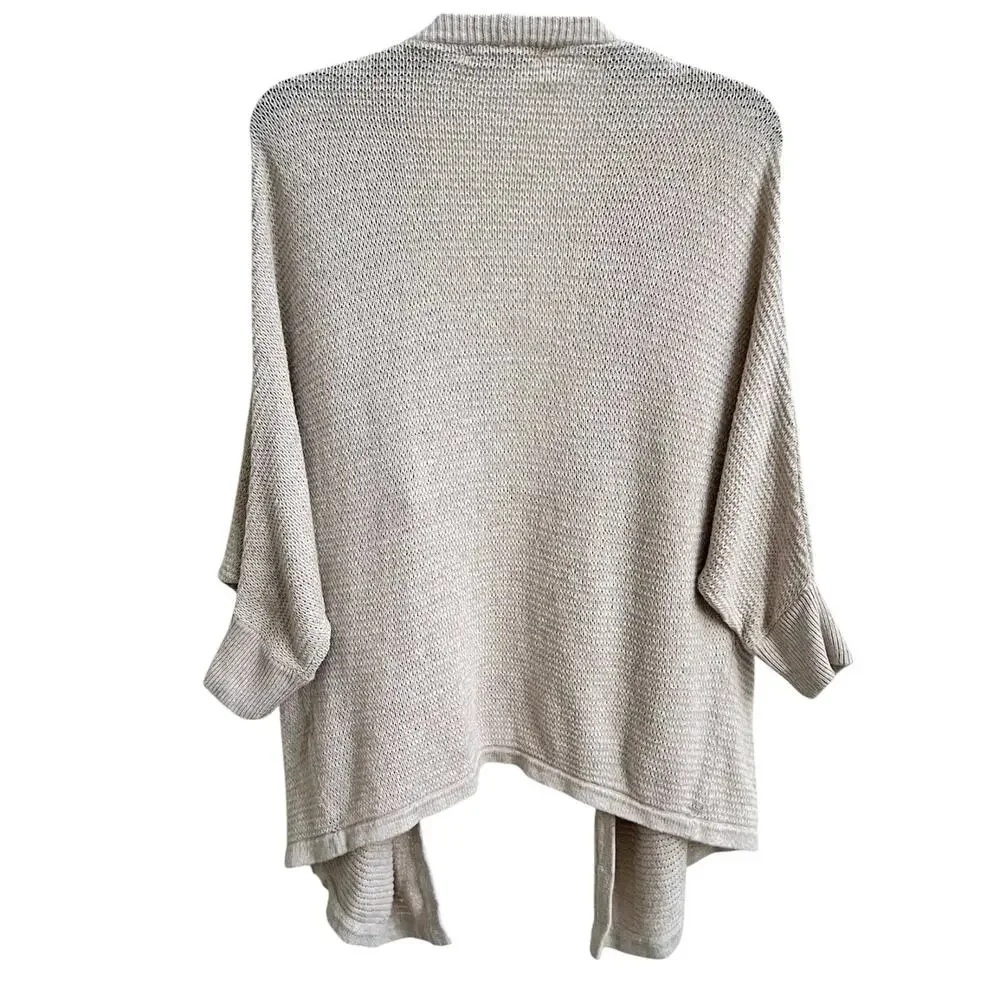 Madewell XS Seabank Cardigan Sweater Knit Oatmeal Open Front Drapey Relaxed
