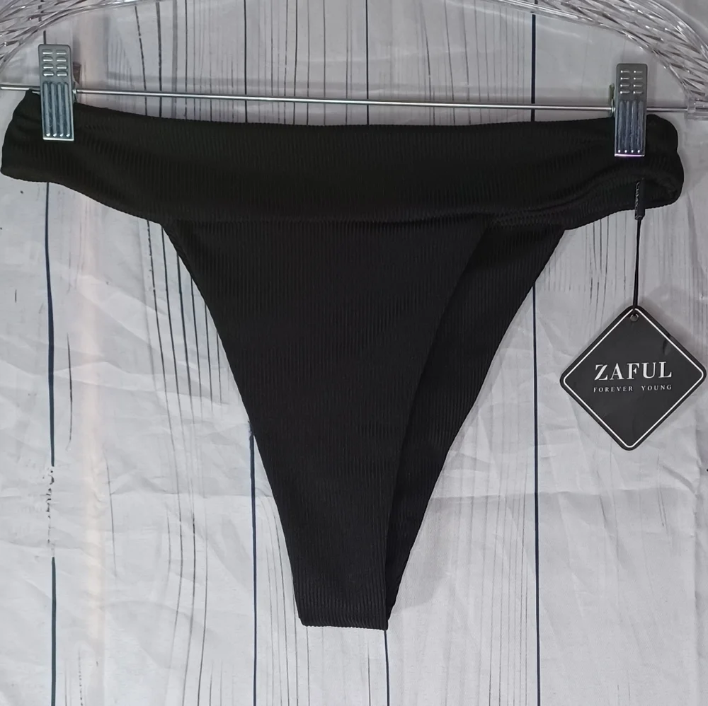 Zaful Black High-Waisted Bikini Bottom NWT