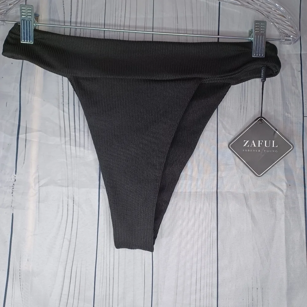 Zaful Black High-Waisted Bikini Bottom NWT