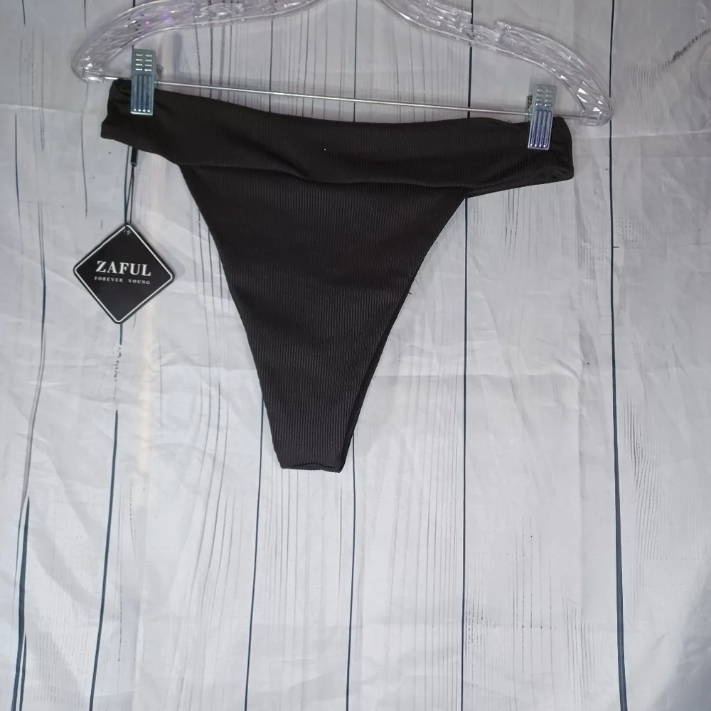 Zaful Black High-Waisted Bikini Bottom NWT