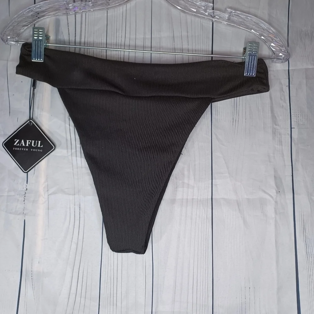 Zaful Black High-Waisted Bikini Bottom NWT