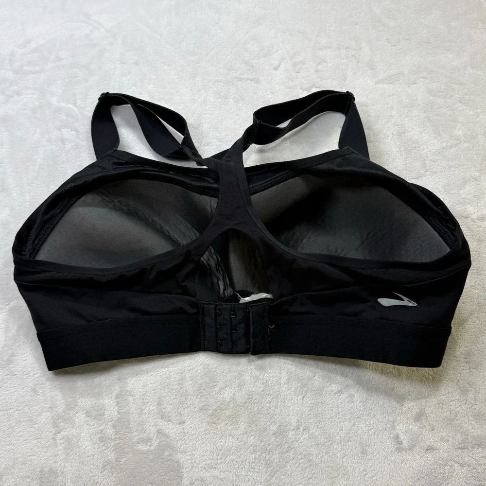 Brooks Sports Bra 36D Black High Impact Racerback‎ Running Workout Bra