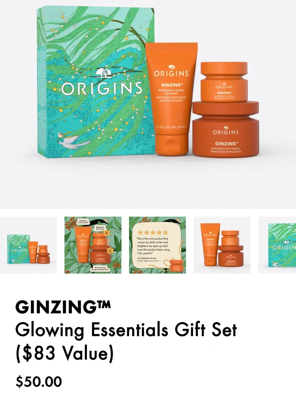 Origins Ginzing Kids Bath & Skin Trio - Orange & Teal Packaging