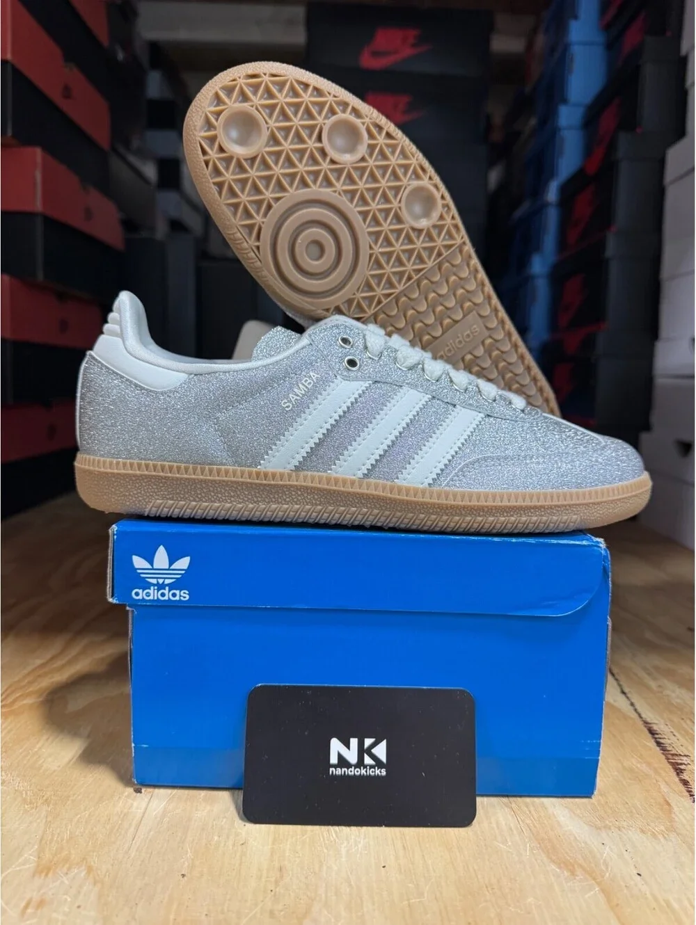 Adidas Samba OG 'Supplier Silver Metallic' KI6264 WOMENS SIZE 7.5W