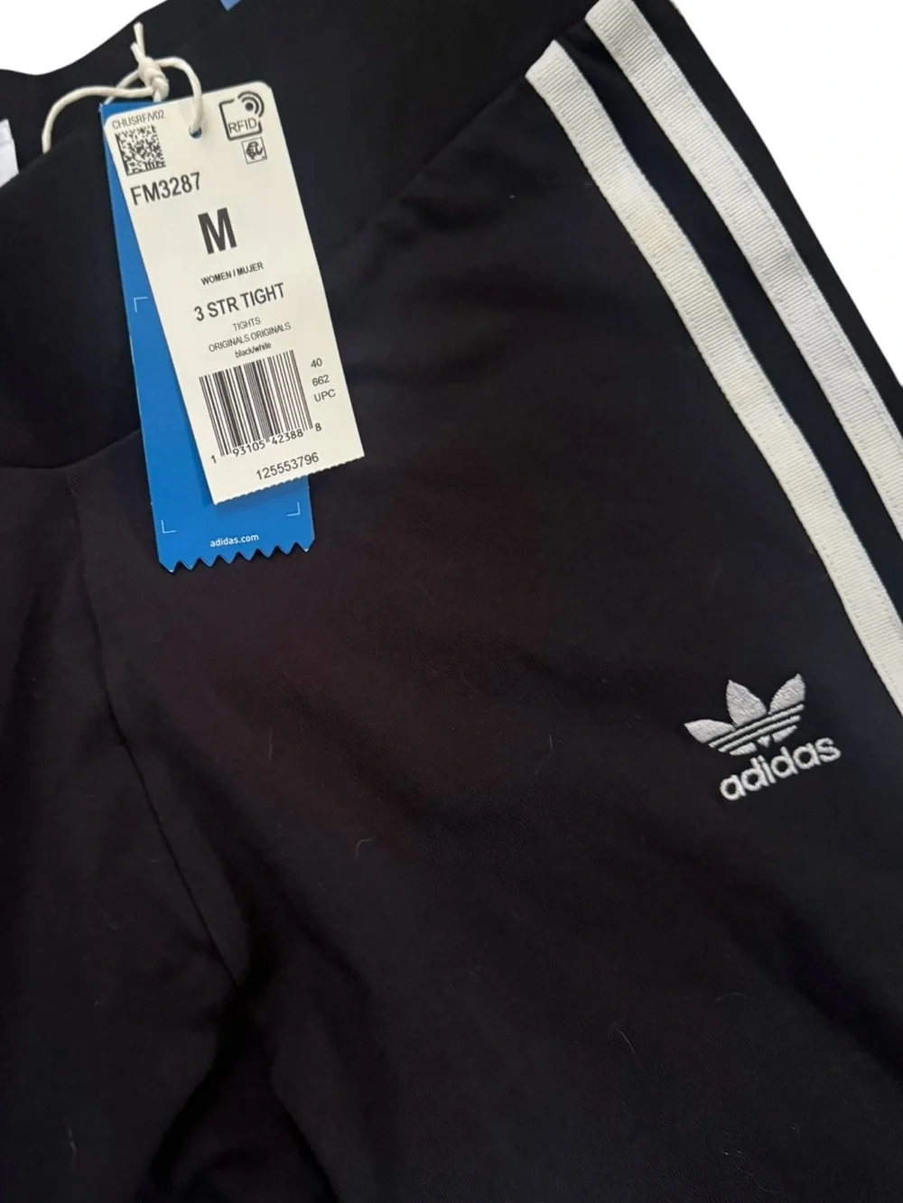 NWT Adidas Black 3-Stripes Track Leggings - sz M
