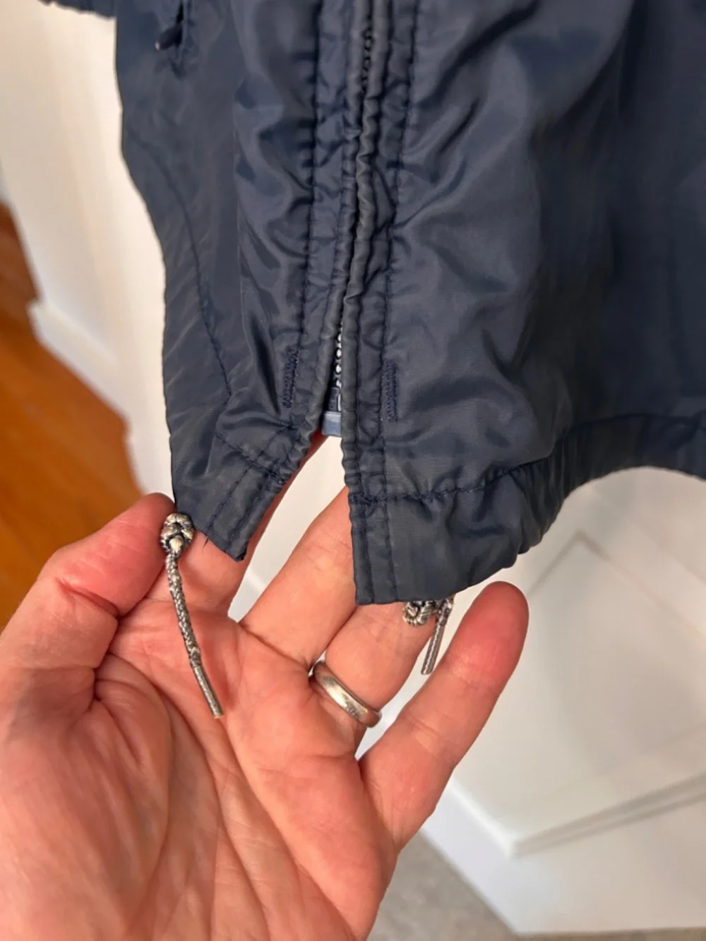 Vintage L.L. Bean Aspen Anorak Jacket Mens Large Blue Nylon Packable Hooded 70s
