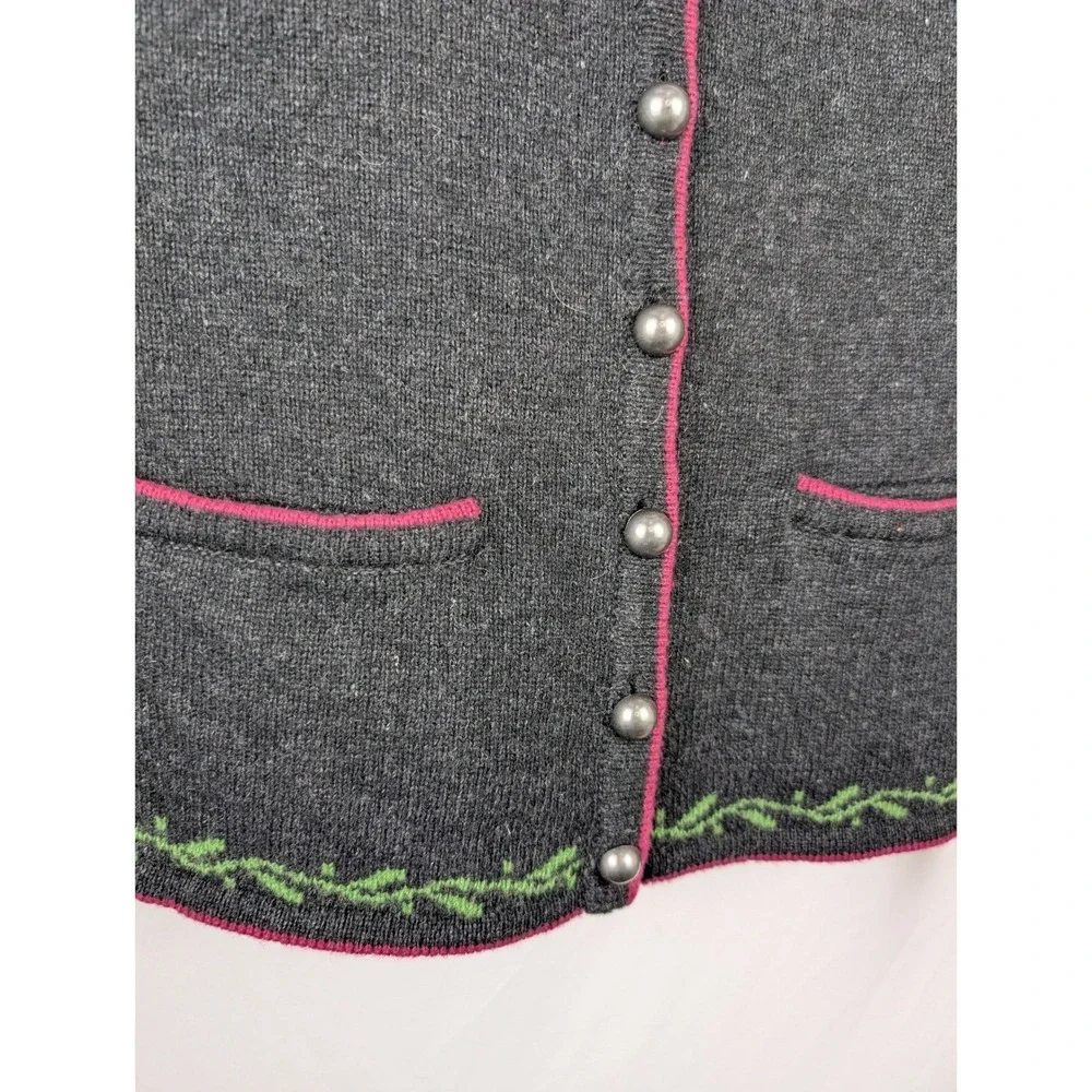 Hammerschmid‎ Deer Wool Button Cardigan Pink Size L Cottagecore Preppy Teacher