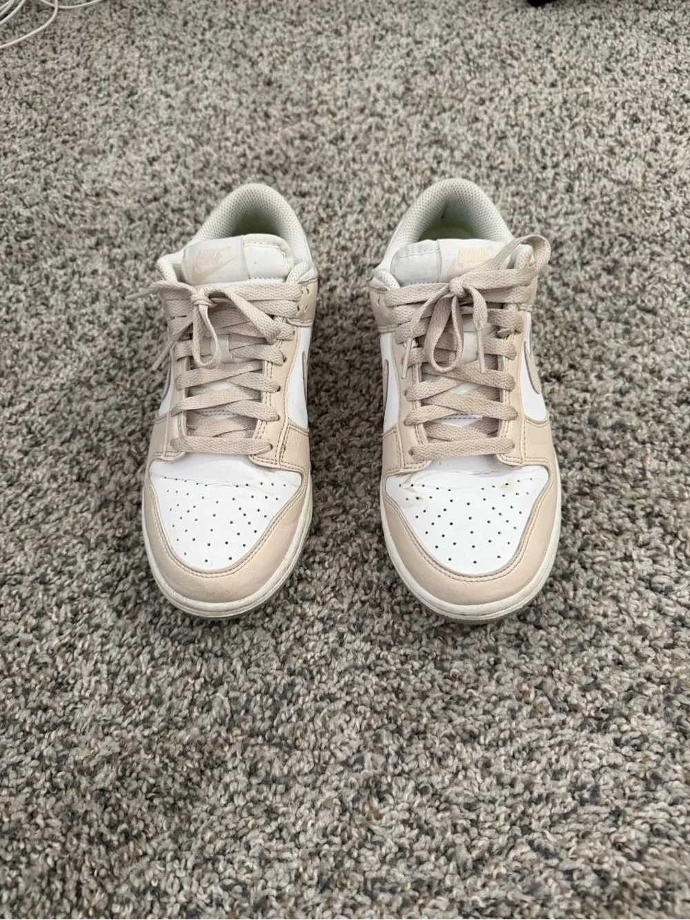 Nike Neutral Beige and White Low-Top dunks