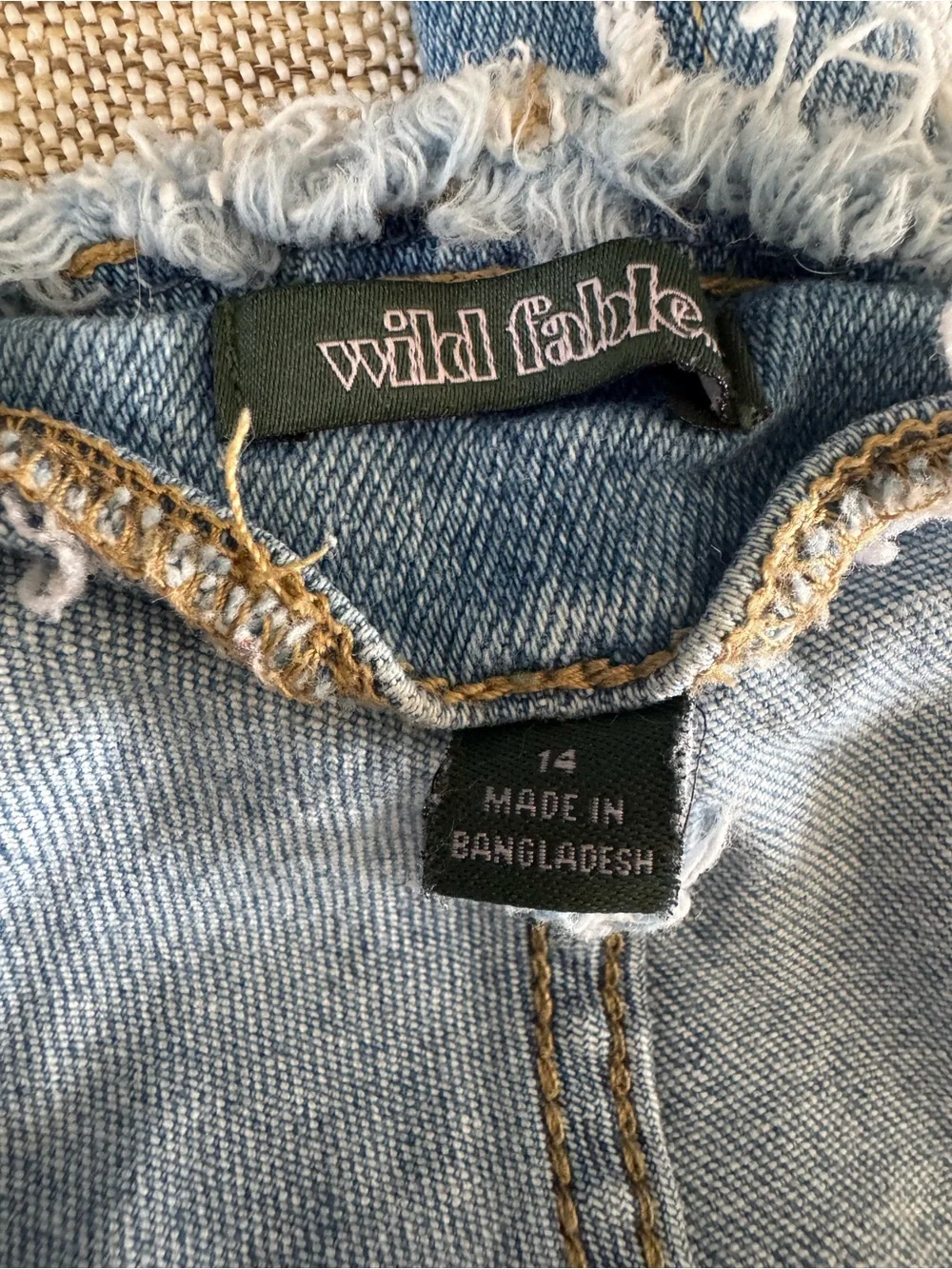 wild fable Juniors Light Blue Frayed-Stripe Wide Leg Jeans Raw Hem