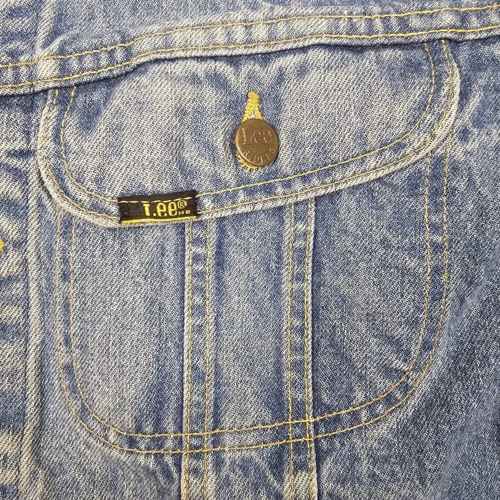Vintage 80s Lee Riders Denim Jacket 42 Medium 101J Biker Trucker Jean Workwear