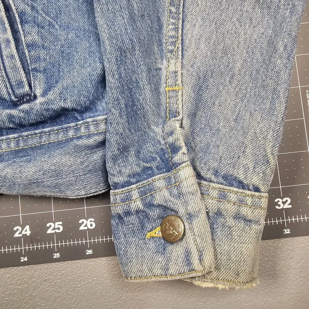 Vintage 80s Lee Riders Denim Jacket 42 Medium 101J Biker Trucker Jean Workwear