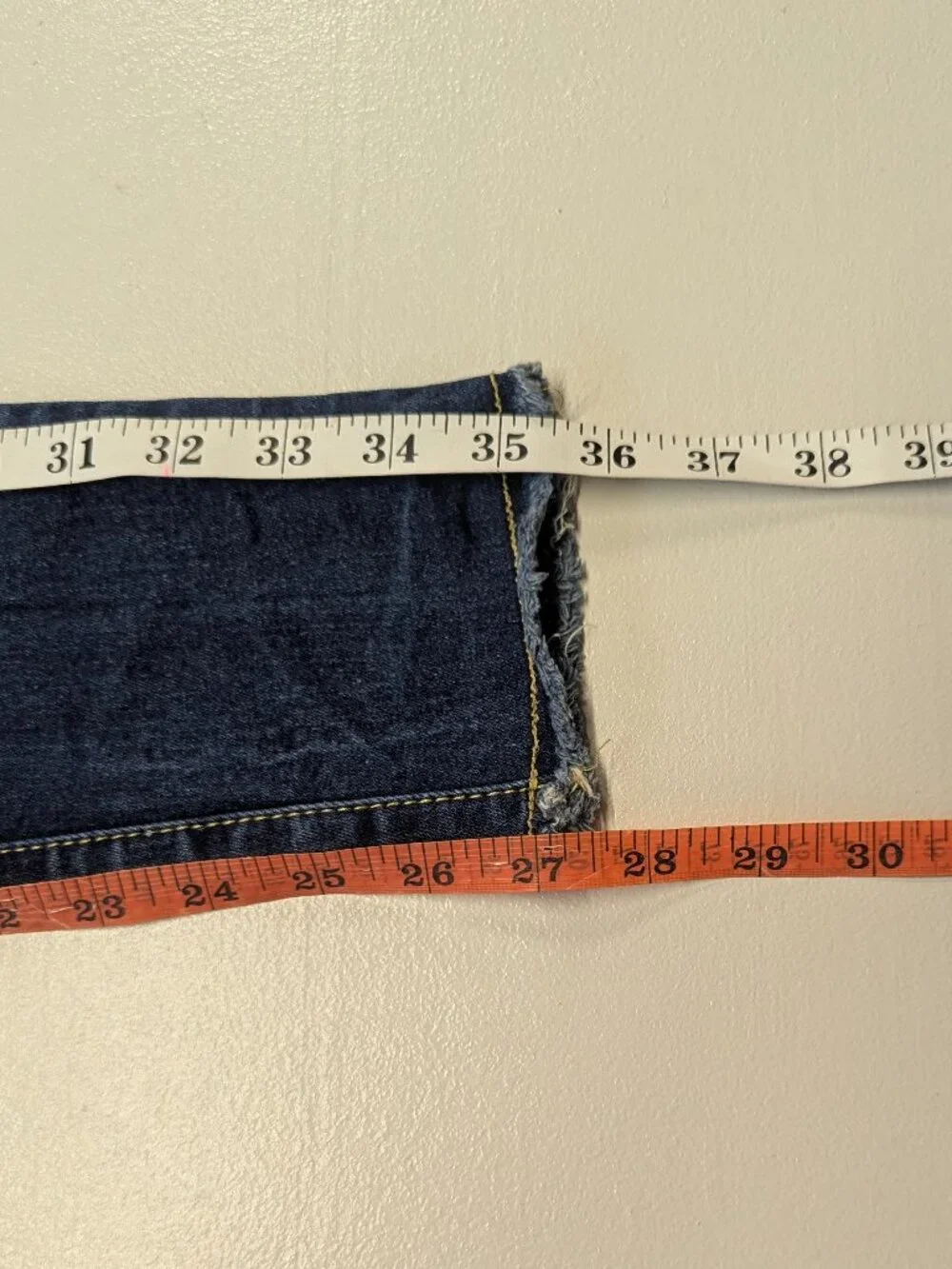 Lola Denim Dark Washed Distressed Straight Leg Jeans Size 6