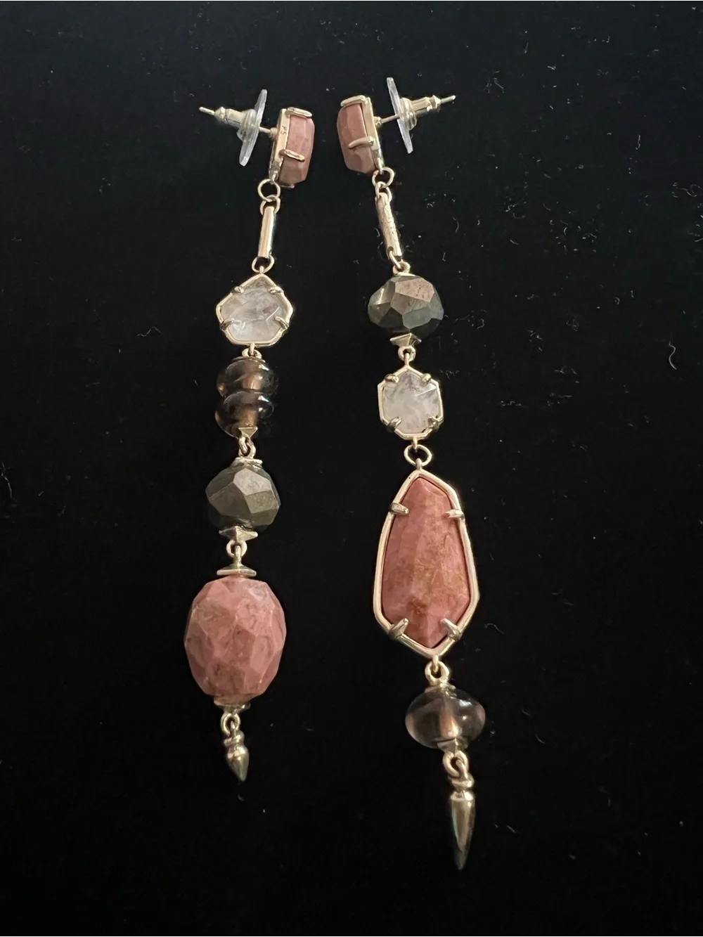 Kendra Scott Gold-Tone Pink Gemstone Drop Earrings