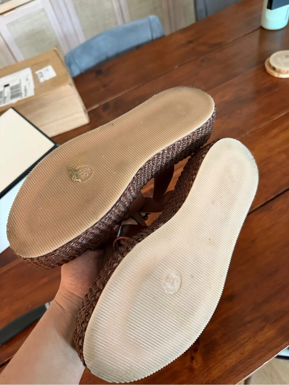 By Anthropologie Studded Multi-Strap Slide Sandals