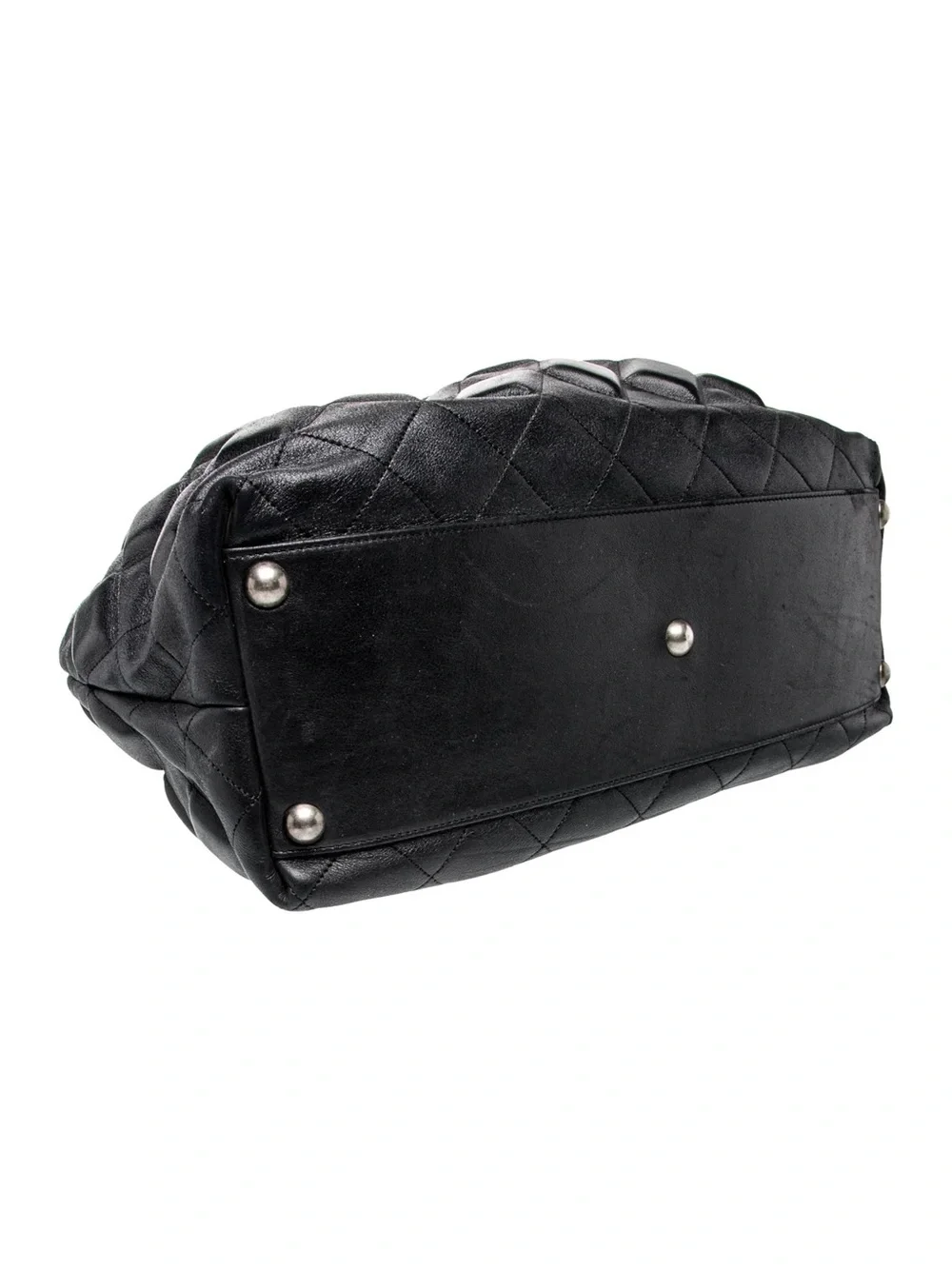 CHANEL Black Quilted Lambskin CC Tote