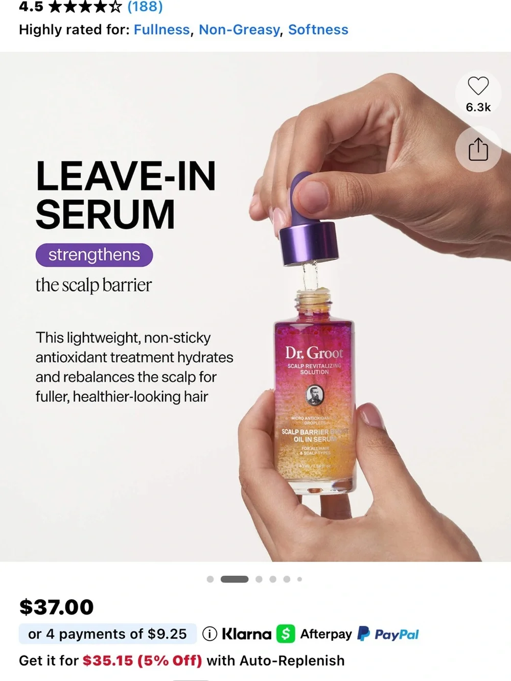 Scalp Revitalizing solution. Barrier Boost Oil-In Serum scalp barrier 40ml