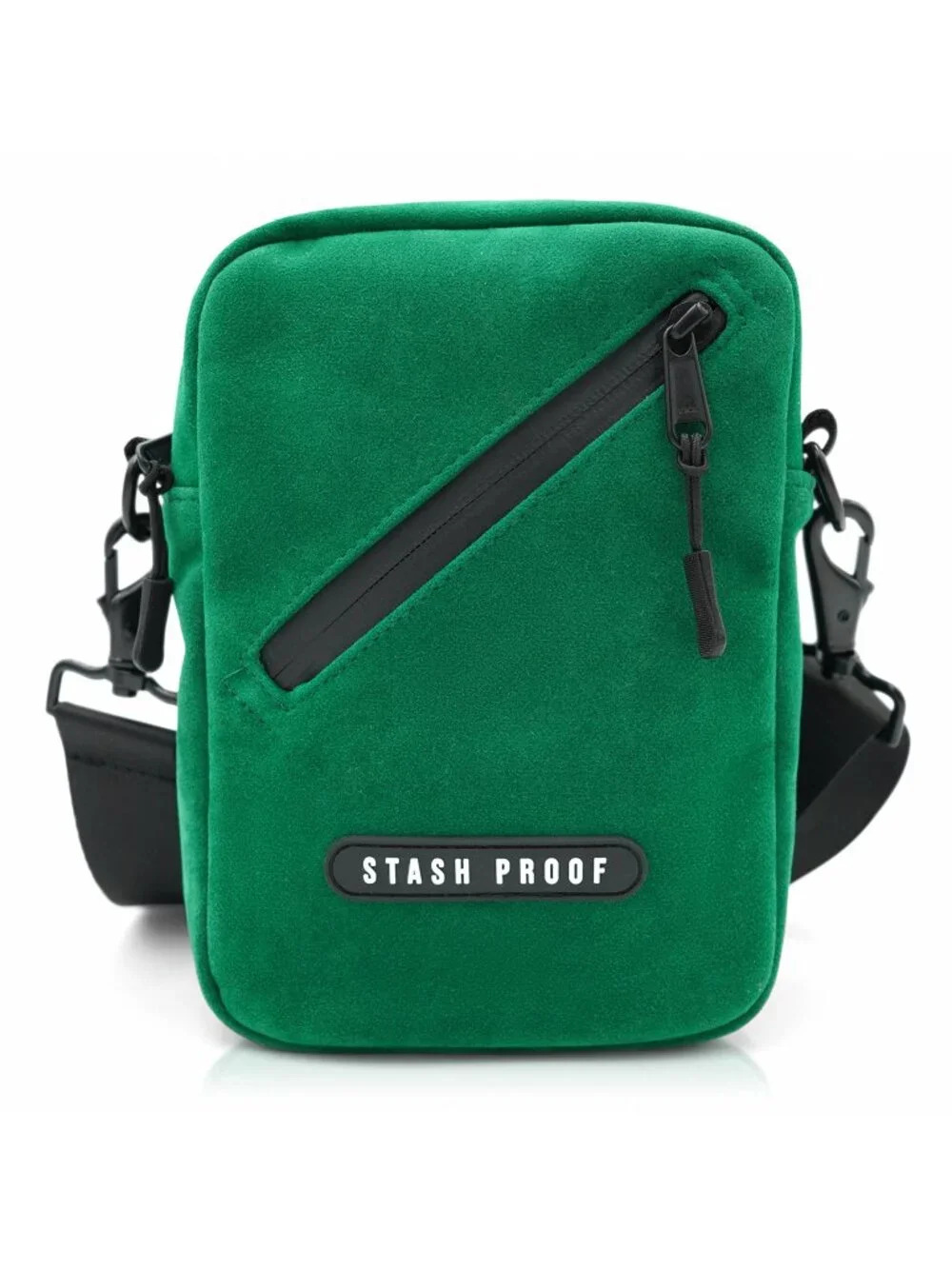Stash Bag Odor Resistant Unisex Cross Body Sling Bag, Suede Daypack Green