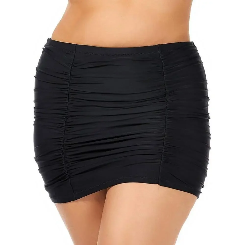 NEW Raisins Curve Sz 16W Marrakesh Solids Costa Skirt Ruched Swim Bottom NWT