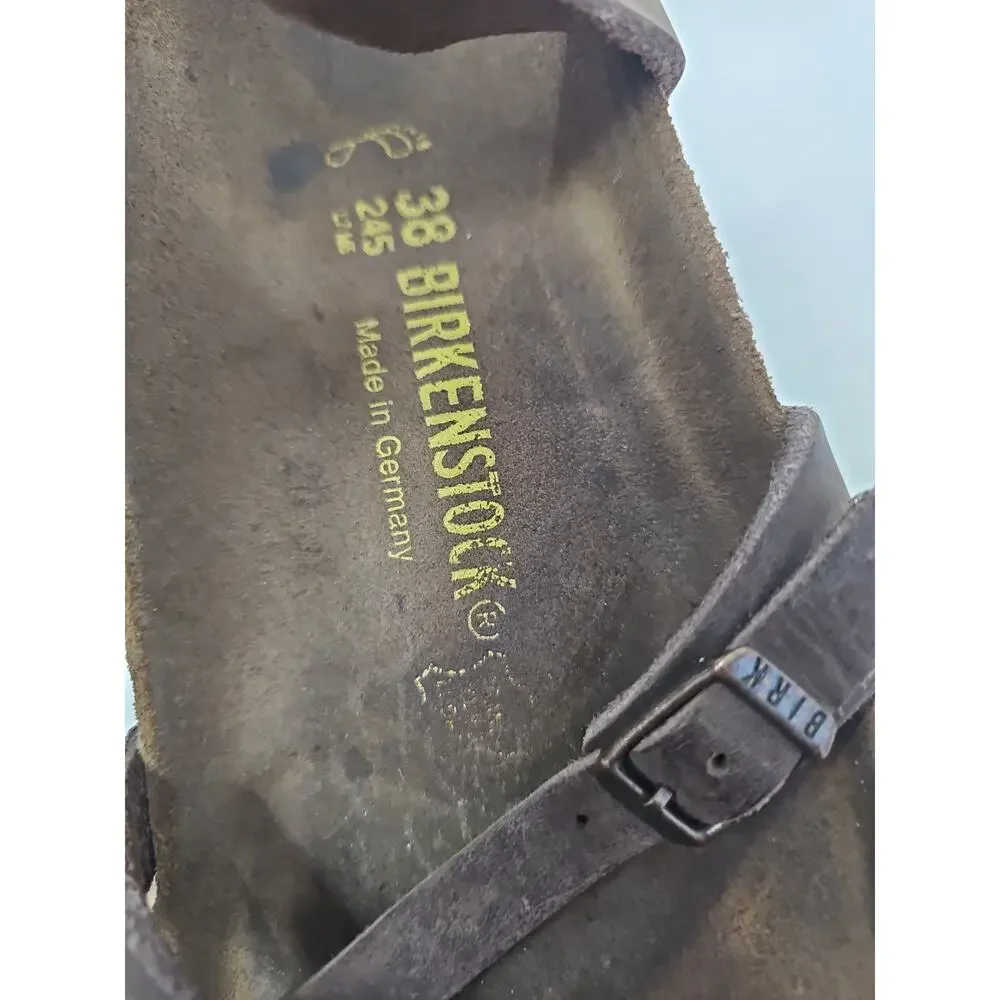 Birkenstock Yara Habana Oiled Leather Sandals Ankle Strap Brown Women's Size 38