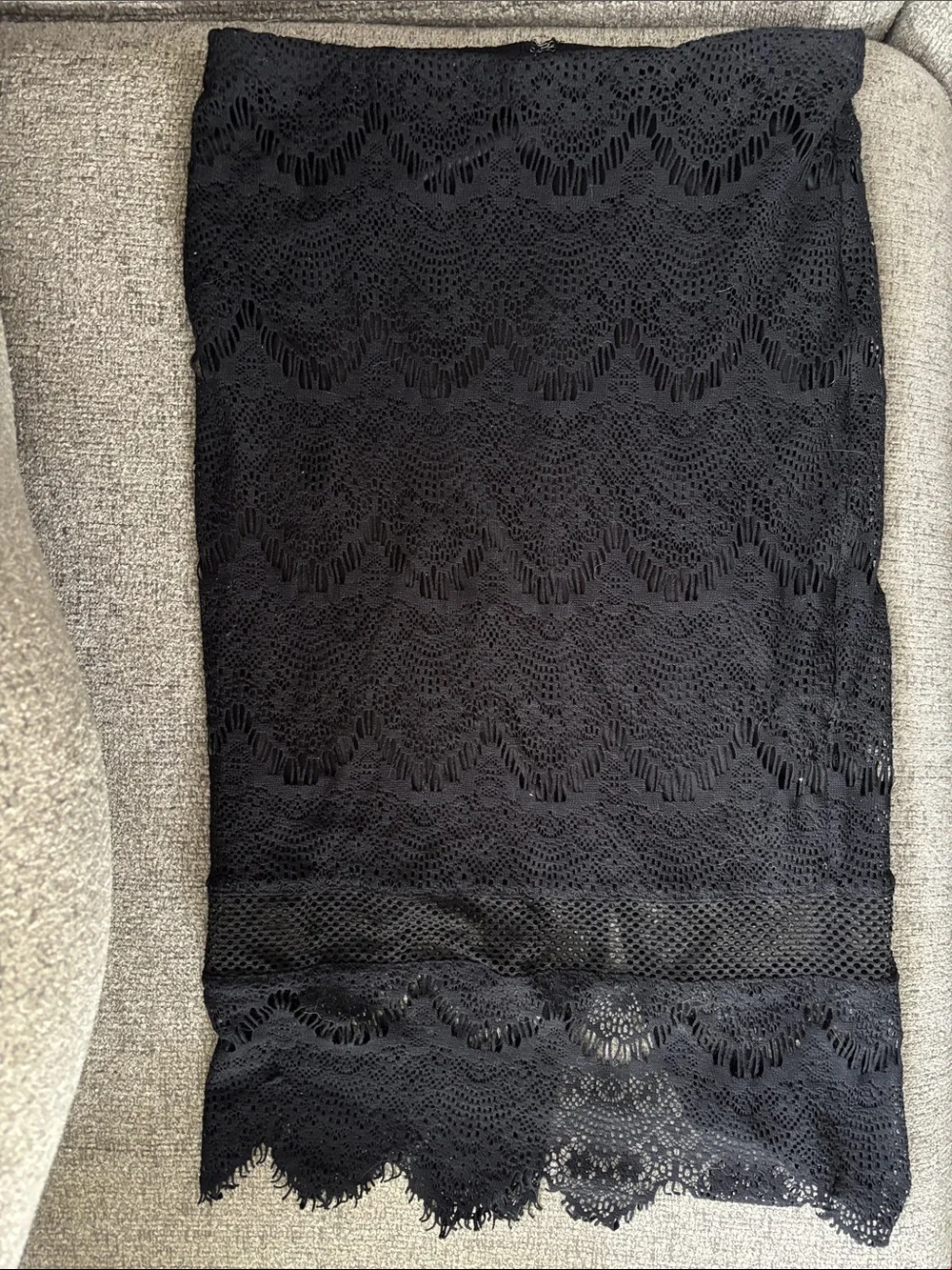 Express Black Lace Pencil Skirt