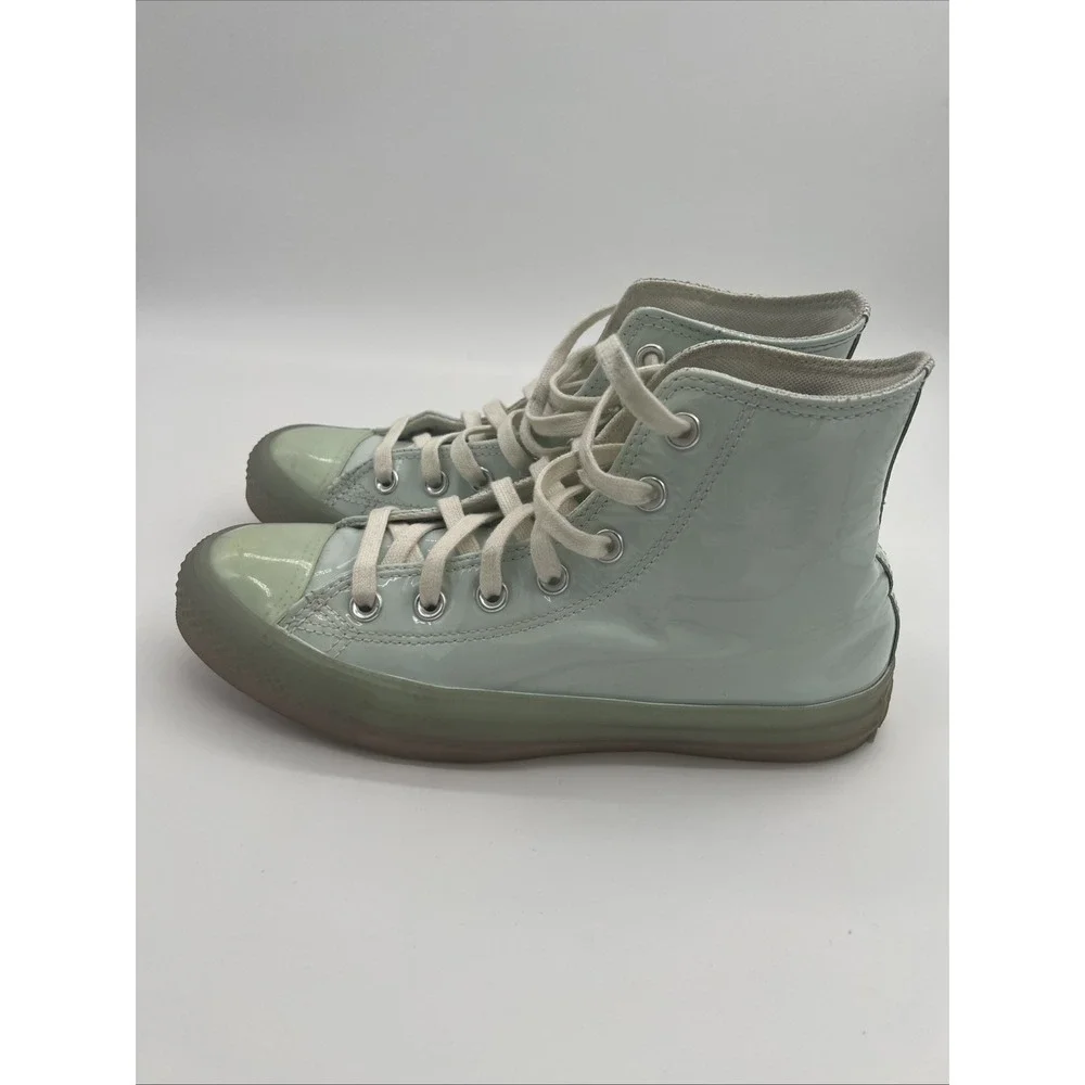 Converse Chuck Taylor All‎ Star High Women's 7.5 Patent Leather Baby Blue Shoes