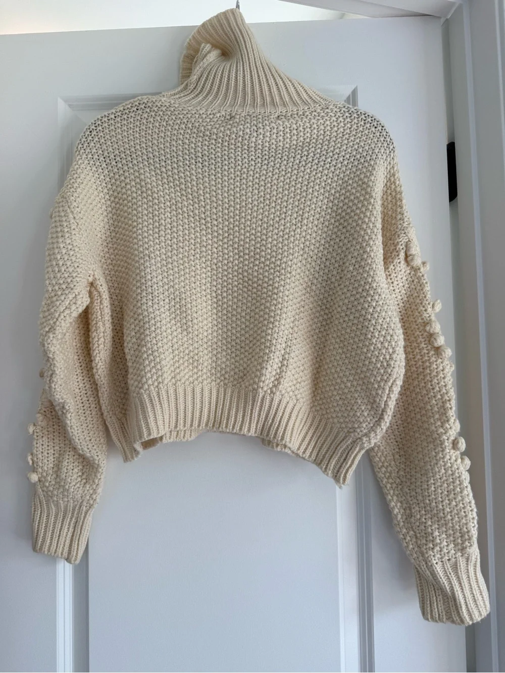 Forever 21 Cream Cable Bobble Turtleneck Sweater
