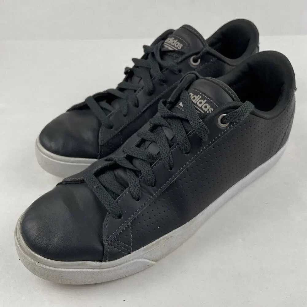 Adidas NEO Daily QT Cloudfoam Shoes Women’s 7.5 Black Leather Sneakers Skate