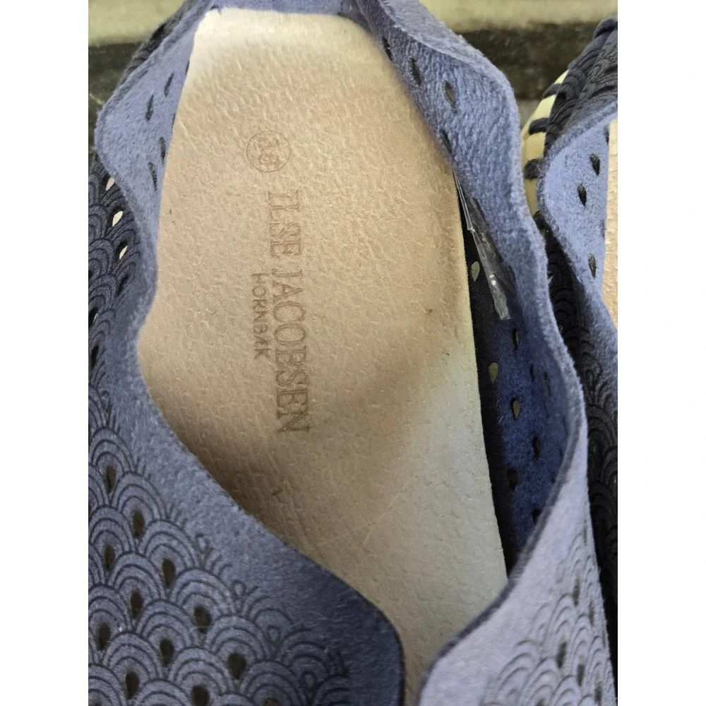 Ilse Jacobsen Tulip‎ 139 Blue Purple Laser Cut Slip On Shoes EU 38 US 7.5