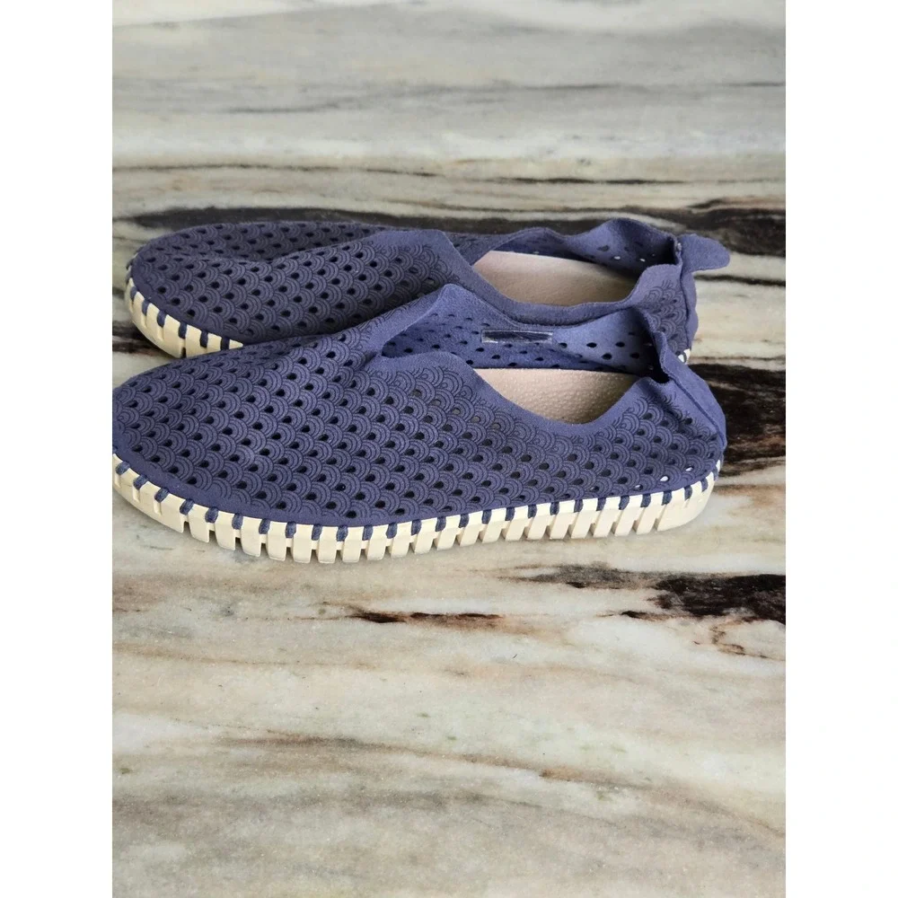Ilse Jacobsen Tulip‎ 139 Blue Purple Laser Cut Slip On Shoes EU 38 US 7.5