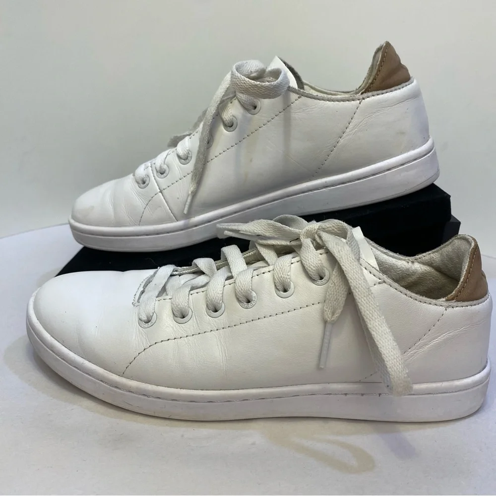 WODEN Leather Low Top Sneakers White Tan EU 36 US 5