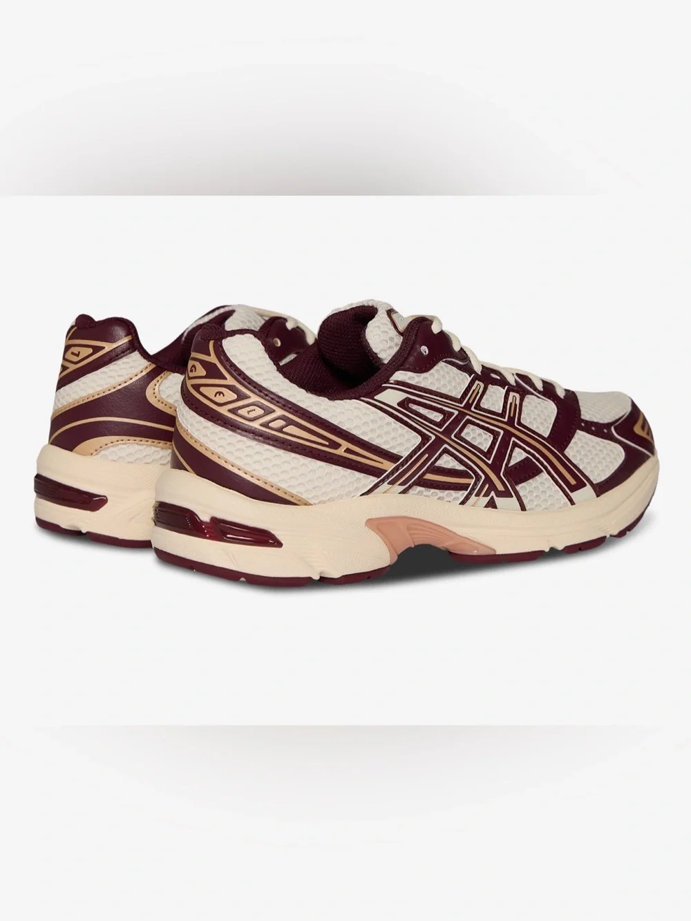 ASICS Women's Cream and Burgundy Athletic Running Shoes