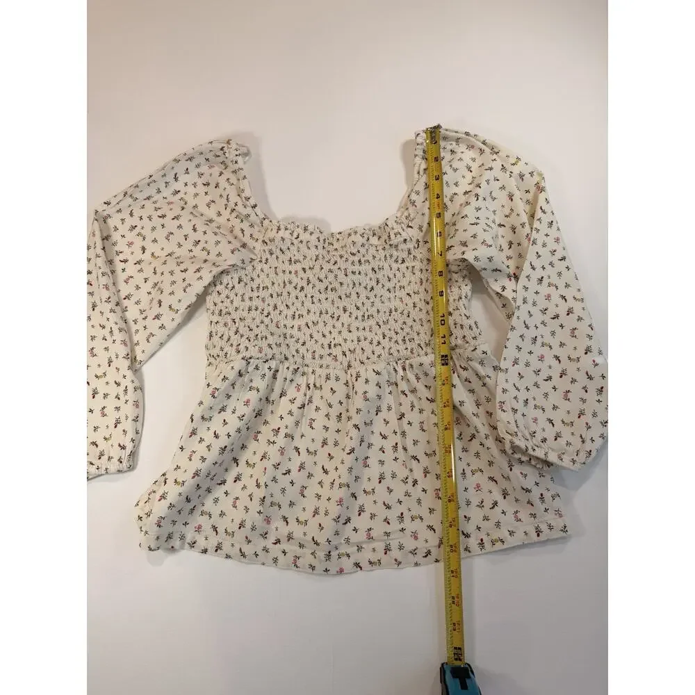 Old Navy Women’s Cottagecore Floral Smocked Peplum Top – Size XL (14-16)