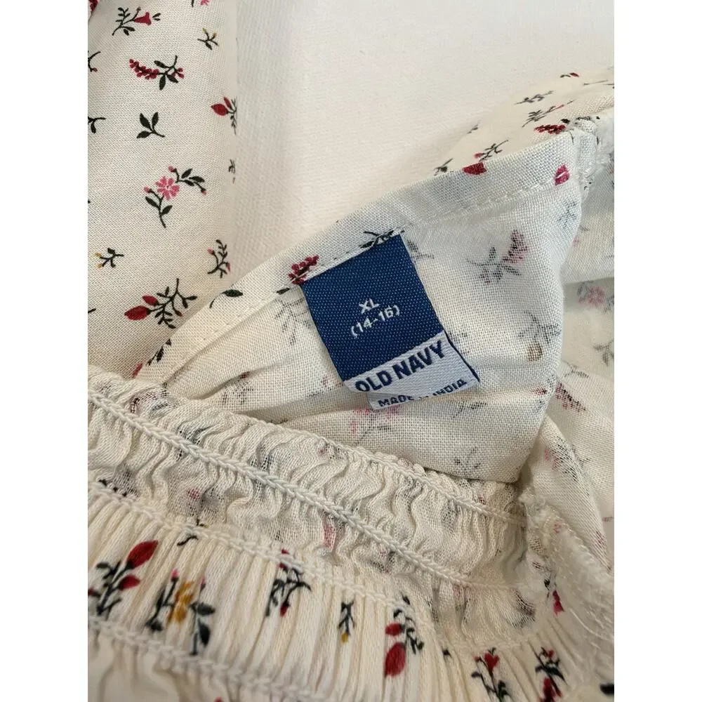 Old Navy Women’s Cottagecore Floral Smocked Peplum Top – Size XL (14-16)