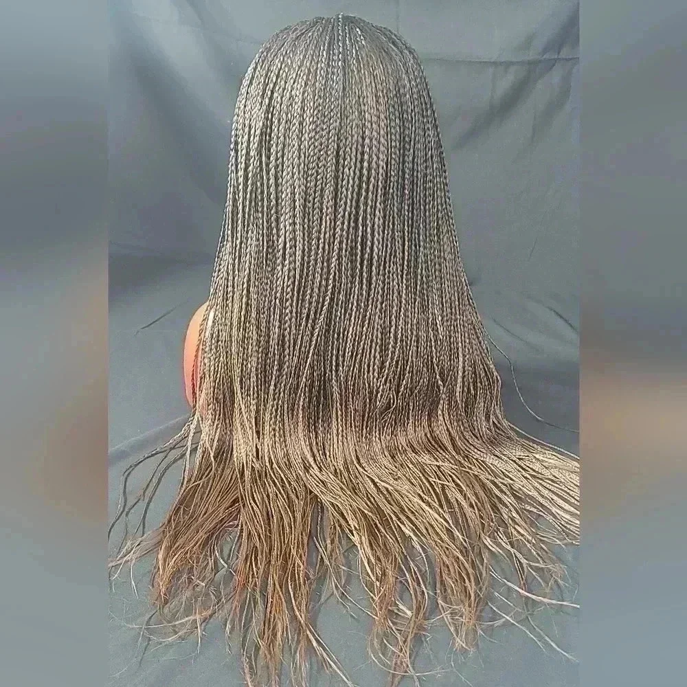 🔥100% Handmade Braided Wig  26” Auburn Ombre, Full Frontal 13x6, Straps & Combs