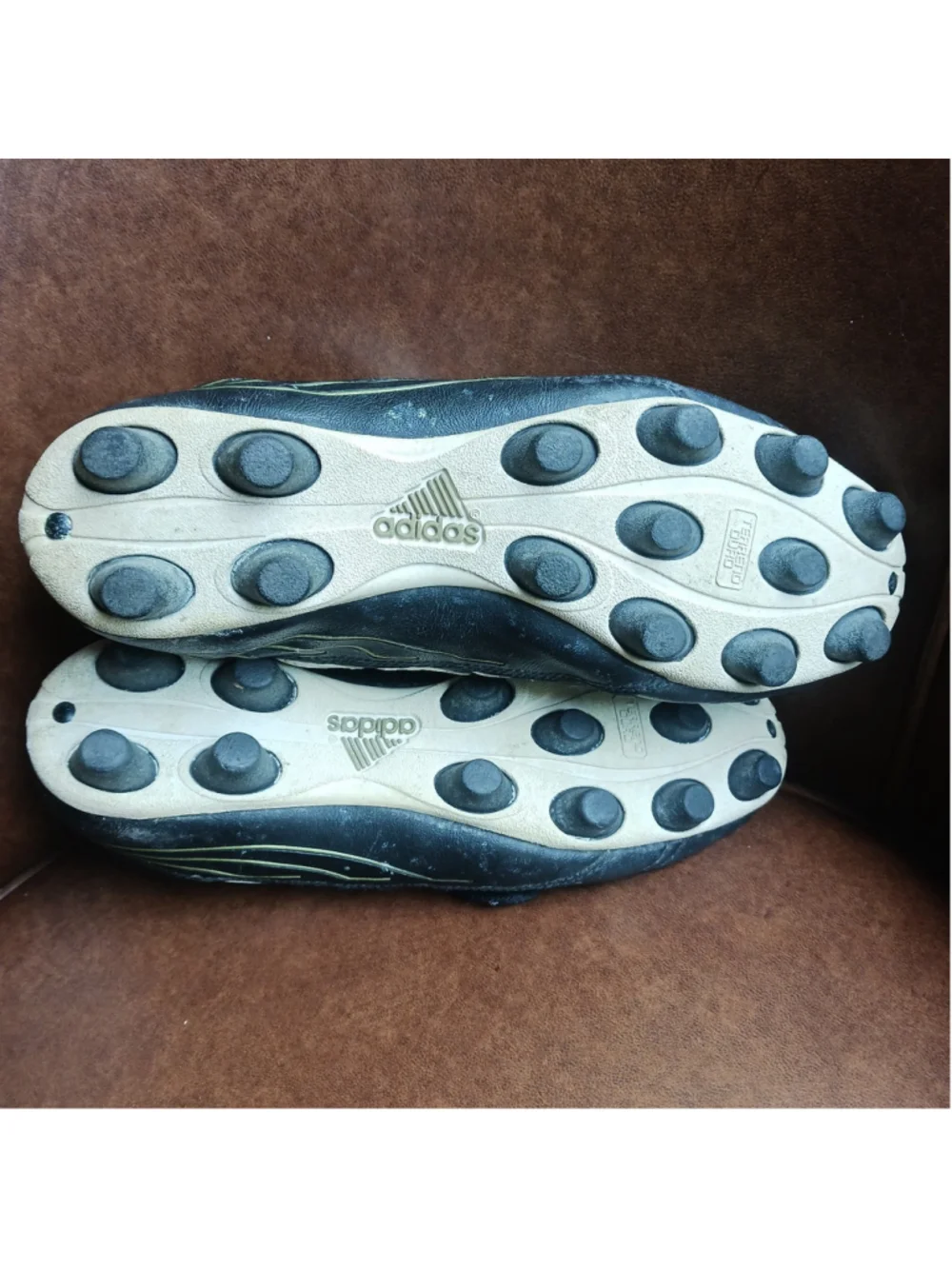Adidas Soccer Football Cleats Women's 7.5 Hard Ground Black White Gold