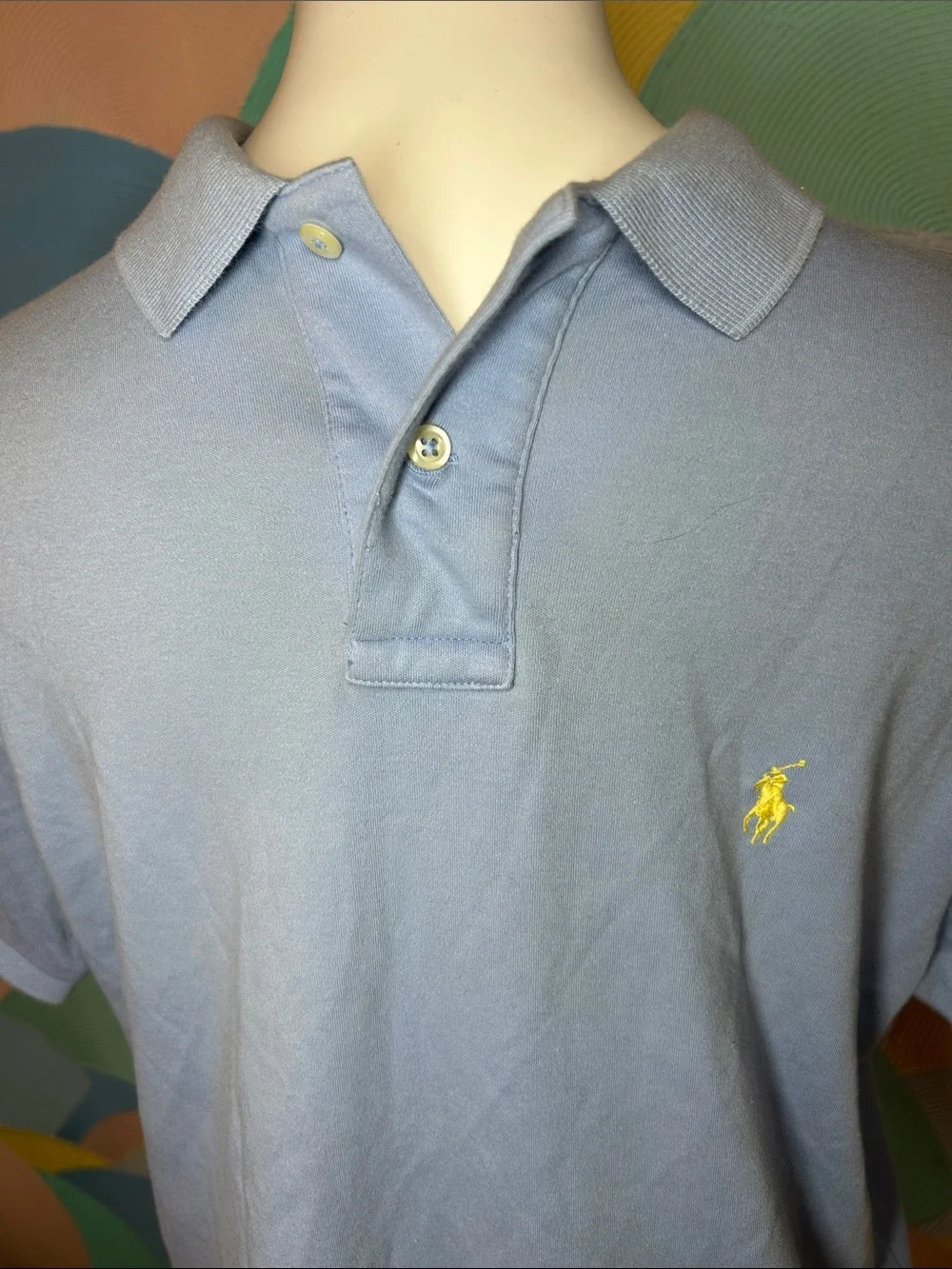 Ralph Lauren Men’s Sky Blue Polo with Yellow Pony sz M