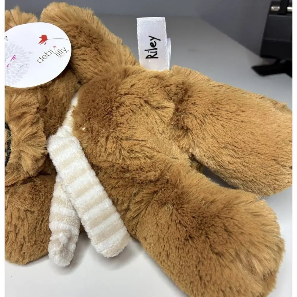 Aurora Debi Lilly Riley Teddy Bear Plush 8” Brown Tan Striped Scarf NWT
