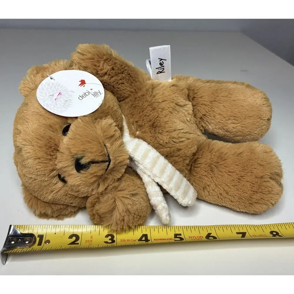 Aurora Debi Lilly Riley Teddy Bear Plush 8” Brown Tan Striped Scarf NWT