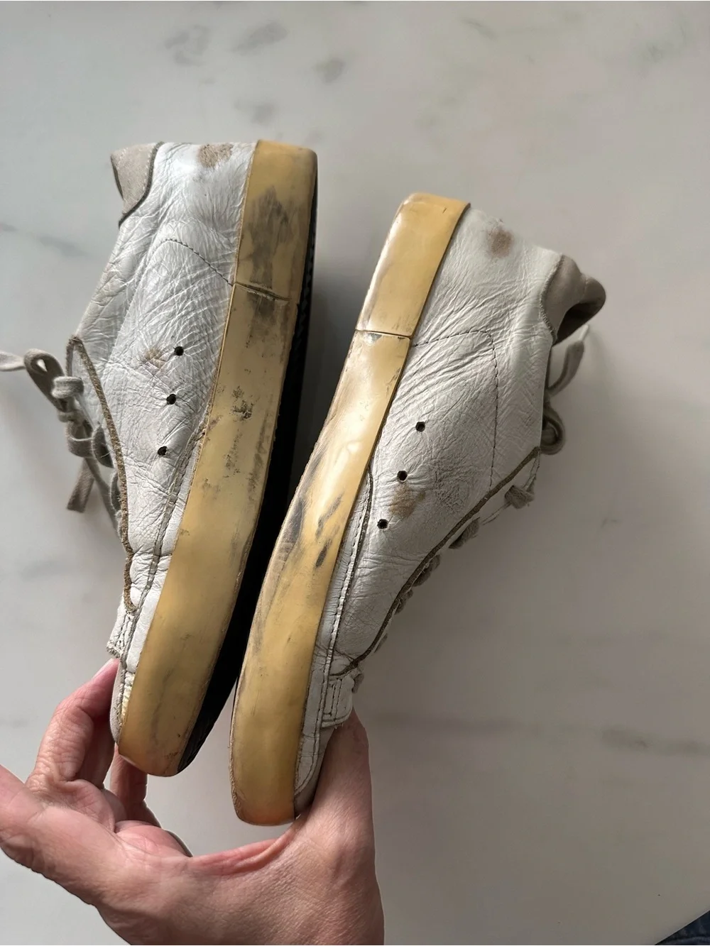 GOLDEN GOOSE SUPERSTAR White Leather w/light grey back size 37
