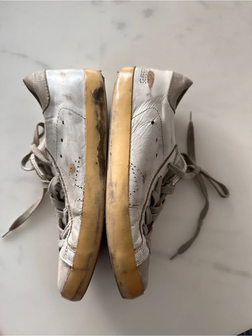 GOLDEN GOOSE SUPERSTAR White Leather w/light grey back size 37