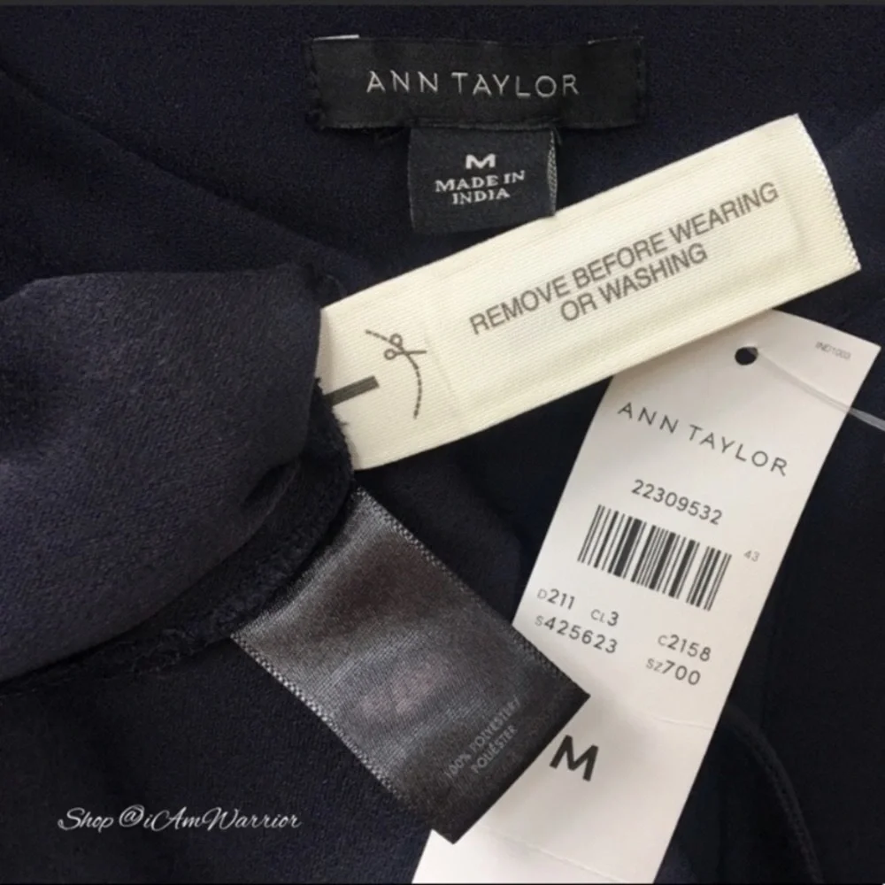 Ann Taylor NWT navy lace up tunic top *shop@iamwarrior